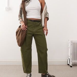 YFB Olive Green Wide-Leg Utility Pants
